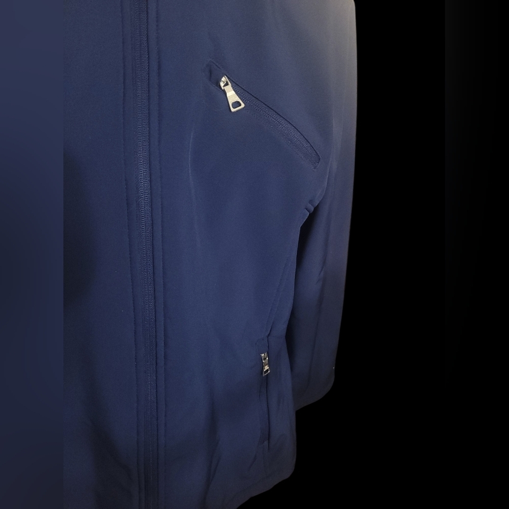 Tommy Hilfiger Coat Women's Size Large Navy Blue Iconic Soft Shell Hooded Jacket - Picture 4 of 11